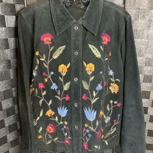 Brandon Thomas Black leather suede jacket